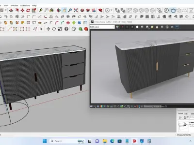 Buffet 3 drawers and 2 doors 3D model