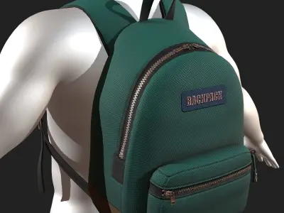 Backpack Camping child baggage bag  Low-poly 3D model