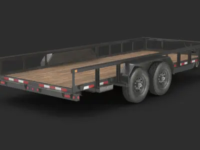  BigTex 14PI Utility Trailer 3D Model 