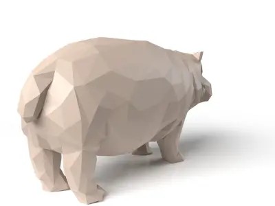 Hippo Low Poligonal Low-poly 3D model