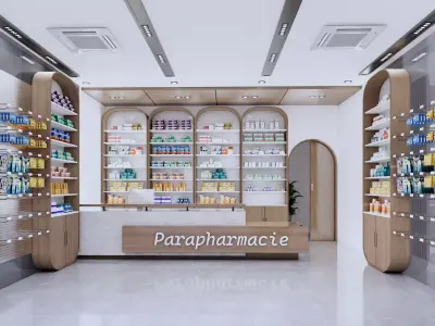 Modern Realistic Pharmacy Interior  3D Model Low-poly 3D model