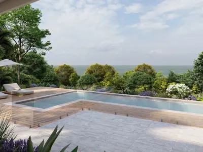 3D Exterior Scene 3D model design garden and landscape 3D model