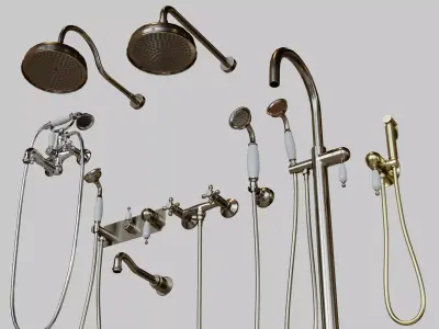 Mid Poly Faucet set Boheme Medici Low-poly 3D model