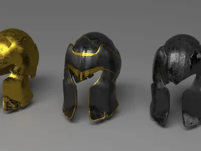 Knight helmet  Low-poly 3D model