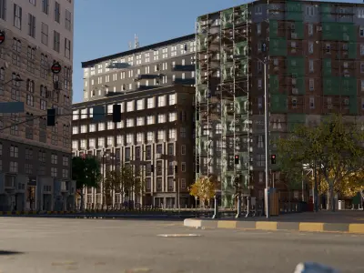 Urban Streetscape High Detail City Environment street 3D model