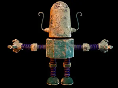 Cartoon Character Robot Low-poly 3D model
