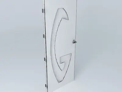 3D door with lock  Free 3D model