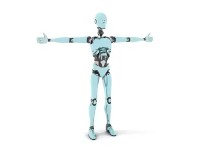 Aqua Android Humanoid model pack Low-poly 3D model