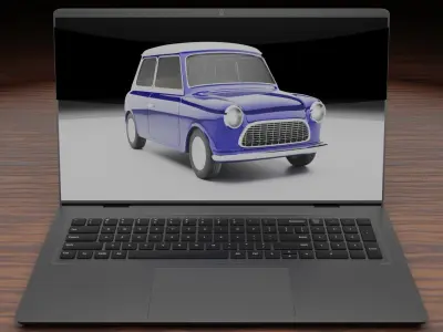 Laptop with Pixel-Based Functional Screen 3D model