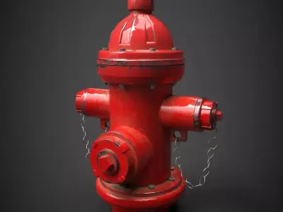 Fire Hydrant Low-poly 3D model 51