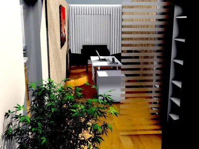 Office 1 floor plan of 3D model