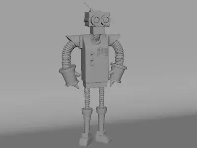 Robot Low-poly 3D model 7