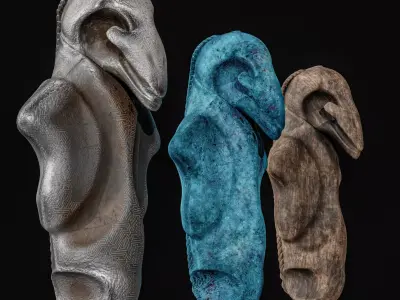 Sci-Fi Relic 3 Pack Low-poly 3D model