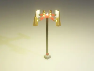 Low Poly Street Lamp Free low-poly 3D model