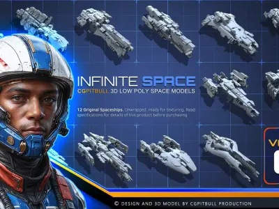 LOW - SPACE Vol01 Low-poly 3D model