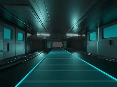 Sci fi space ship room  3D model