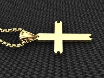 High Cross Pendant Light Gold 18K 3CP073 3D model