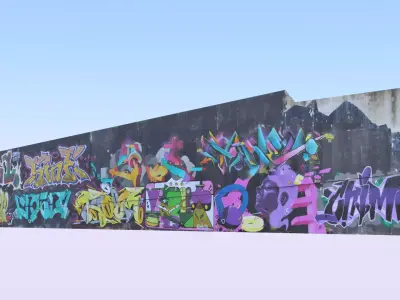 Big graffiti wall 3D model