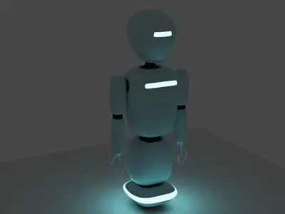 Android Robot Rigged Low-poly 3D model