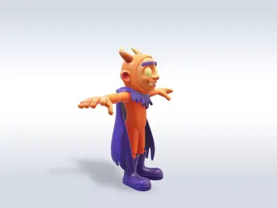 Cheerful Pumpkin evil Boy Halloween Character 3D model