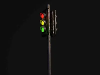 3D Traffic Signal Low-poly 3D model