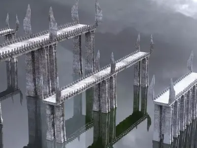 League of legends Inspired Angel wings bridges 5 designs 3D 3D model