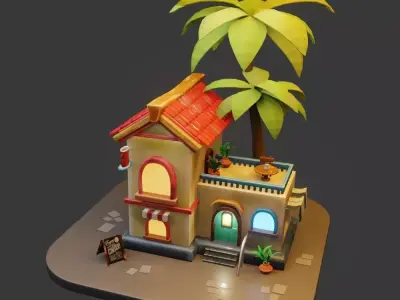 Middle eastern like Coffee shop cafe blender 3D 3D model