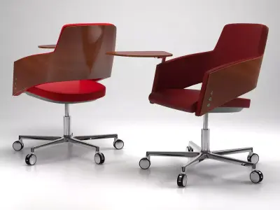 M - two office chairs with wheels and seat 3D model