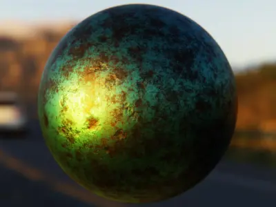 Realistic Green Oxidized Bronze - Procedural Shader Texture