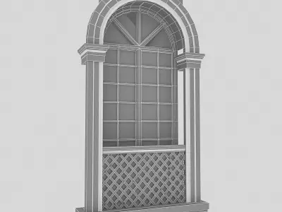 Pavilion Window Low-poly 3D model