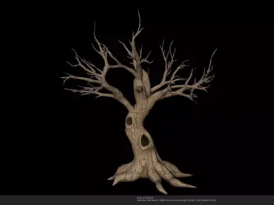 Stylized Low-Poly Tree 3D Model - AI Low-poly 3D model