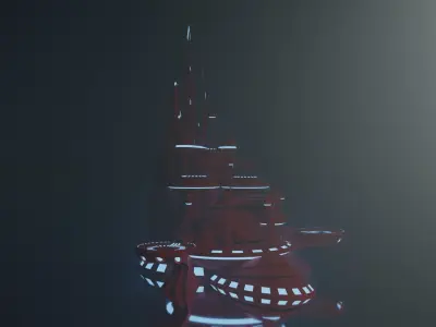 sci-fi building 3D model