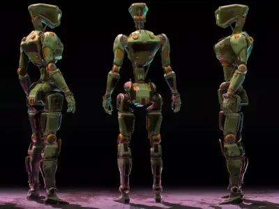 Humanoid Robot GSR050 Low-poly 3D model