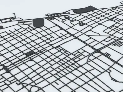 Managua Road Network and Streets 3D model
