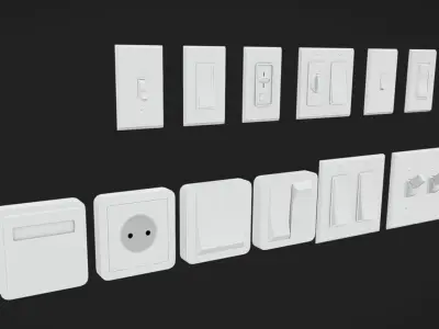 Plugs and Switches Low-poly 3D model
