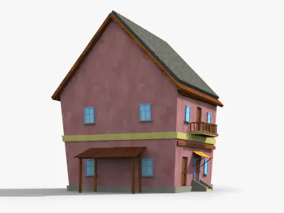 Cartoon House t Low-poly 3D model