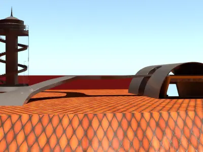 laos SciFi building Low-poly 3D model