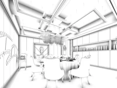 Business Restaurant - Coffee - Banquet  31 3D model