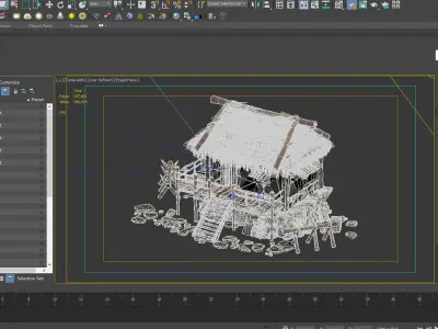 thatched cottage countryside Residential Building   Ancient  3D model