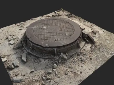 Sewer Manhole Low-poly 3D model