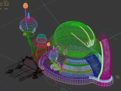 Future World - Undersea Building 01 3D model