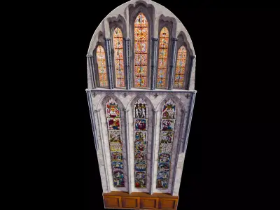 Gothic Nave High Altar Stained Glass - ONLY  Low-poly 3D model
