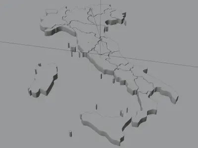 Italy map in 3D 3D model
