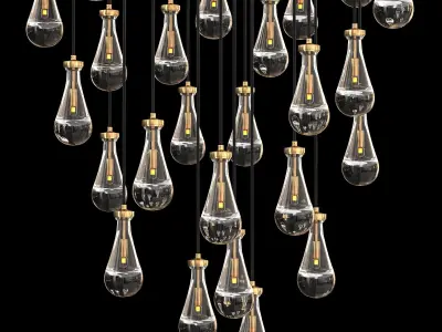 RAIN ROUND CHANDELIER 60 3D model