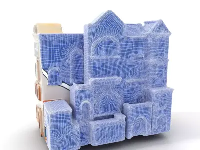 Charming Townhouse Faade model pack Low-poly 3D model