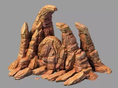 Battlestar - Desert Bizarre Boulders 03 3D model