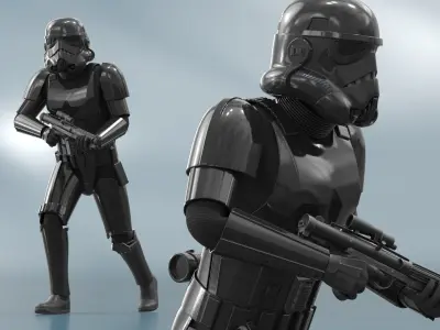  Star Wars Shadow Trooper Running with Blaster 