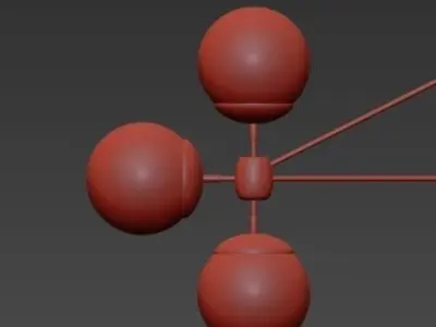 Modo chandelier 10 globes bronze smoke von Roll Hill 3D model