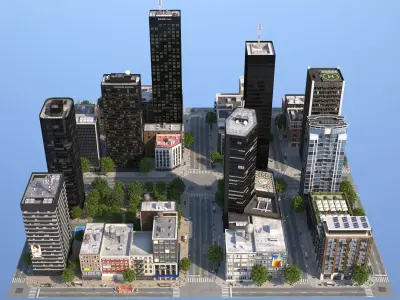 Dunkel City Low-poly 3D model