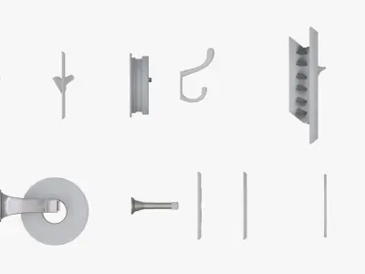 WALL PROPS 1 Light Switch Vent Toilet Paper Smoke Alarm Outlet Low-poly 3D model